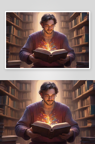 一个男人的魔力书籍变成动画角色