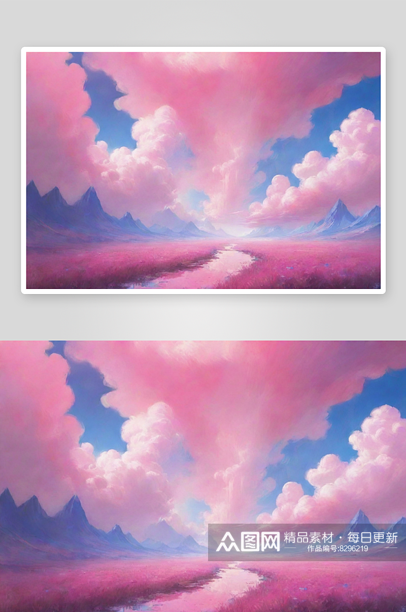 粉色云彩的天空风景素材