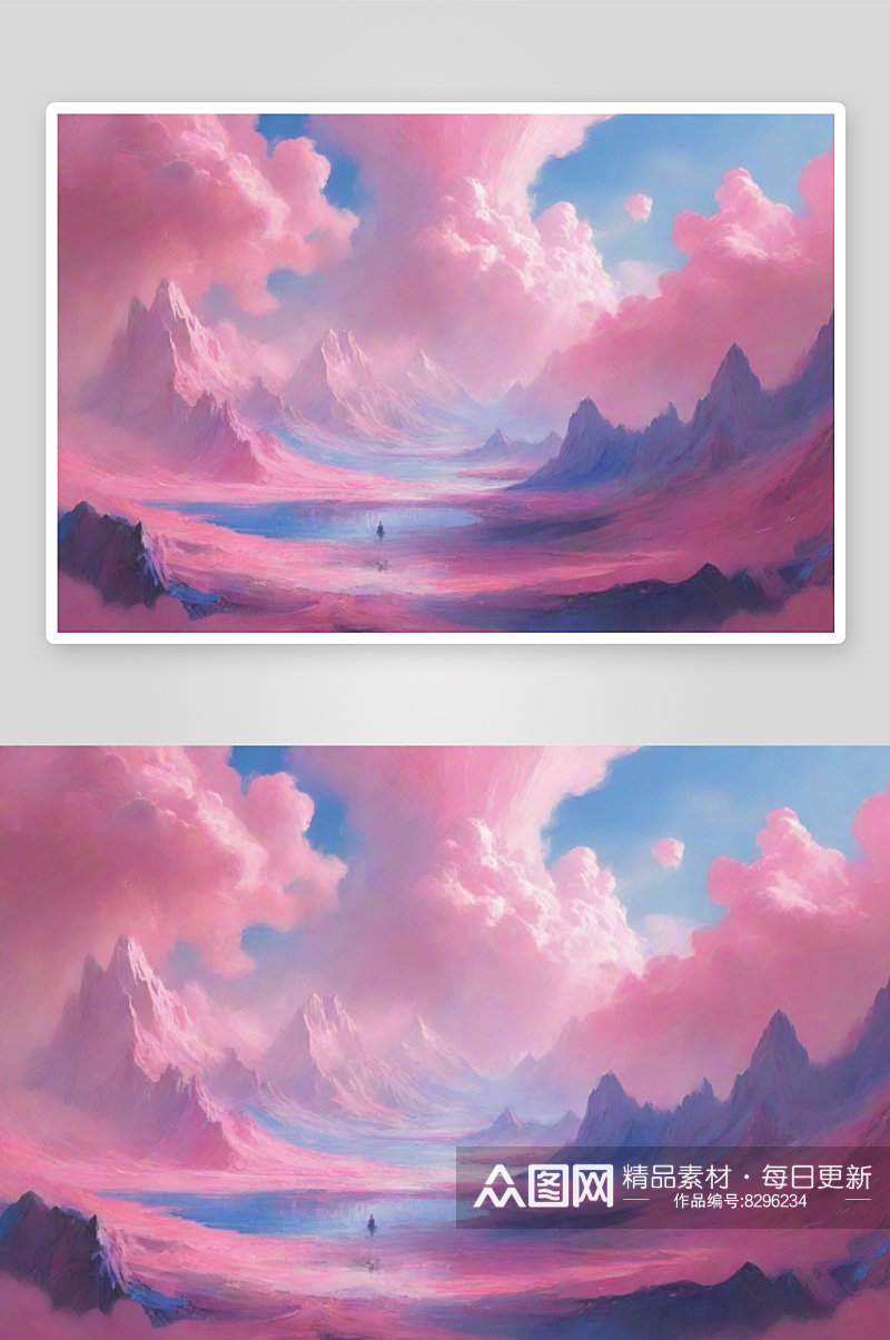 粉色云彩的天空风景素材
