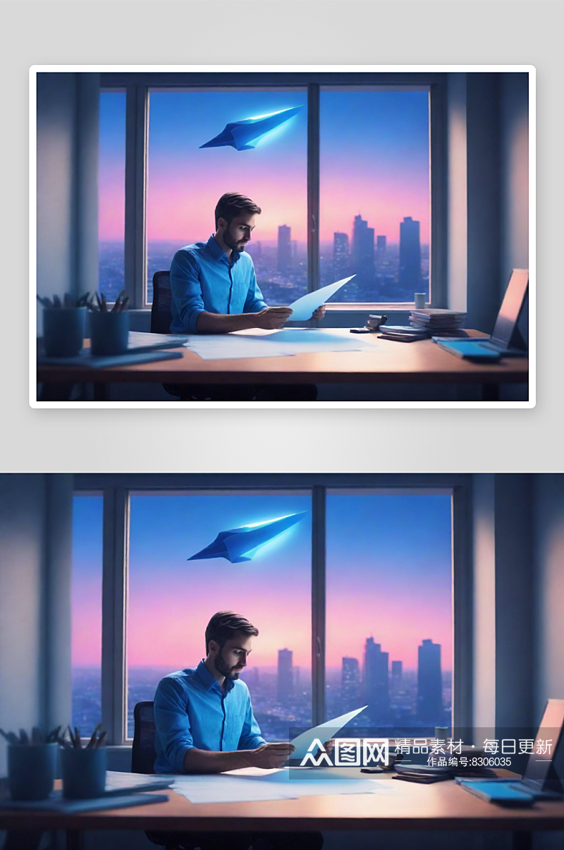 男人在办公室玩纸飞机的画面素材