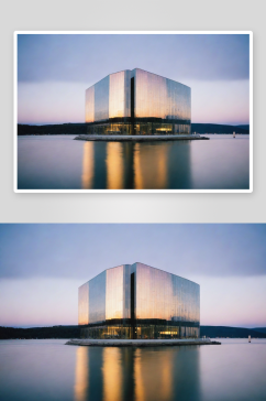 奥斯陆峡湾上的有机形状金属建筑