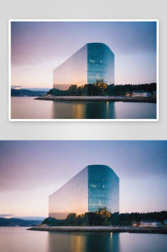奥斯陆峡湾上的有机形状金属建筑