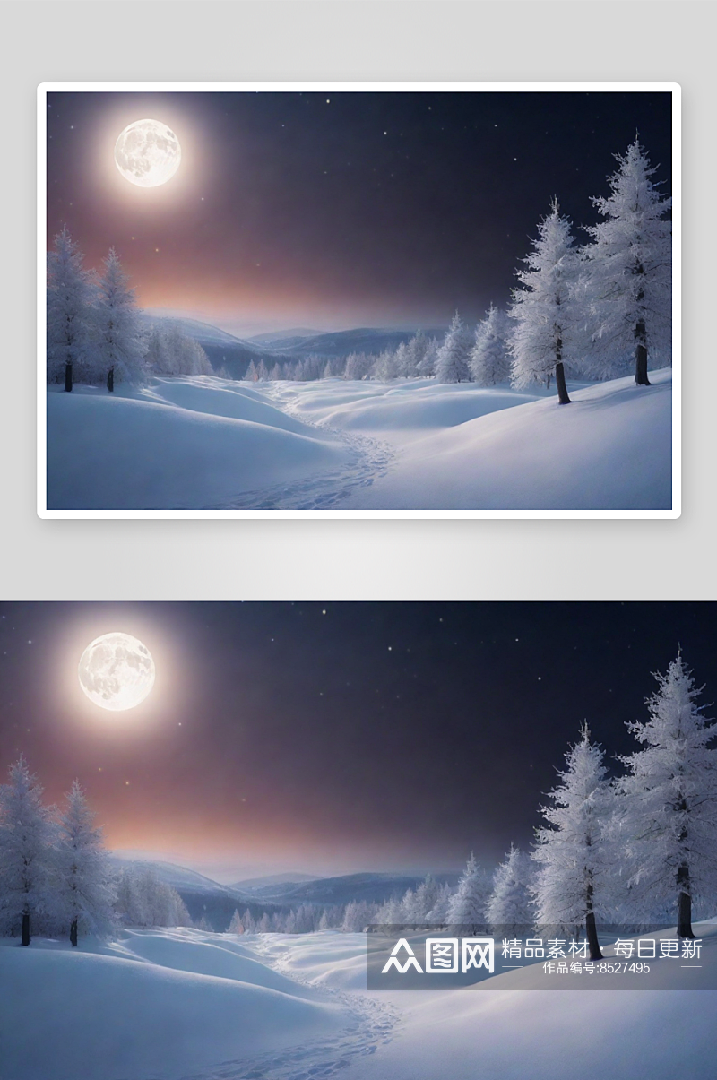 黑暗中的新月冬至之夜的惊喜素材