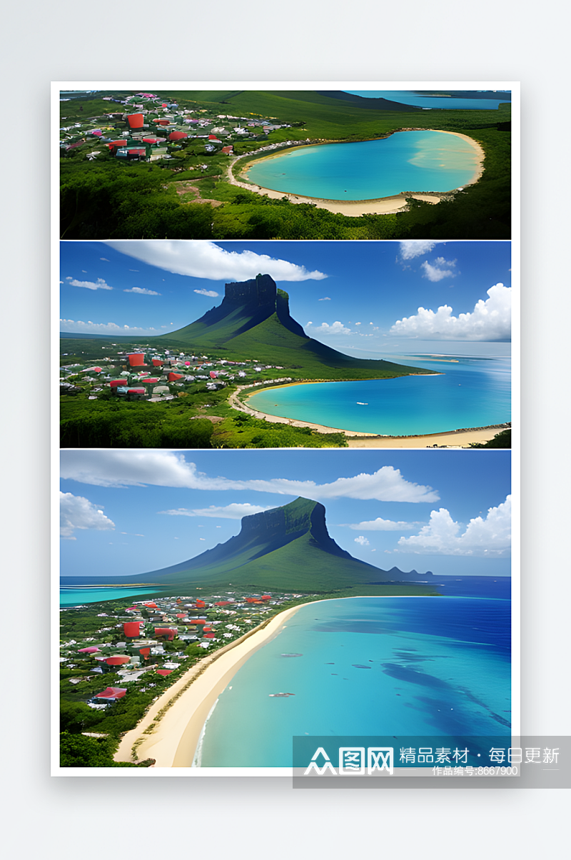 毛里求斯岛的蓝色海洋风景素材