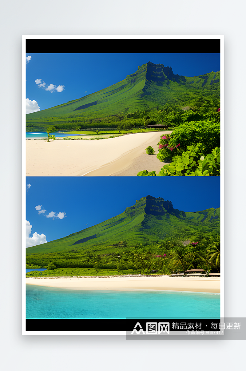 毛里求斯岛的蓝色海洋风景素材