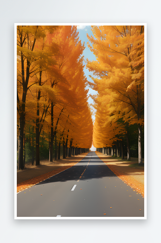 秋天橙色树木在胶片照片中的美丽景色