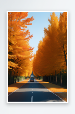 橙色秋天树木在胶片照片中的迷人景色