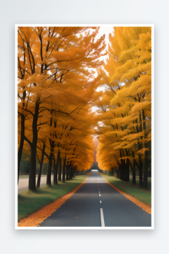橙色秋天树木在胶片照片中展现的美景
