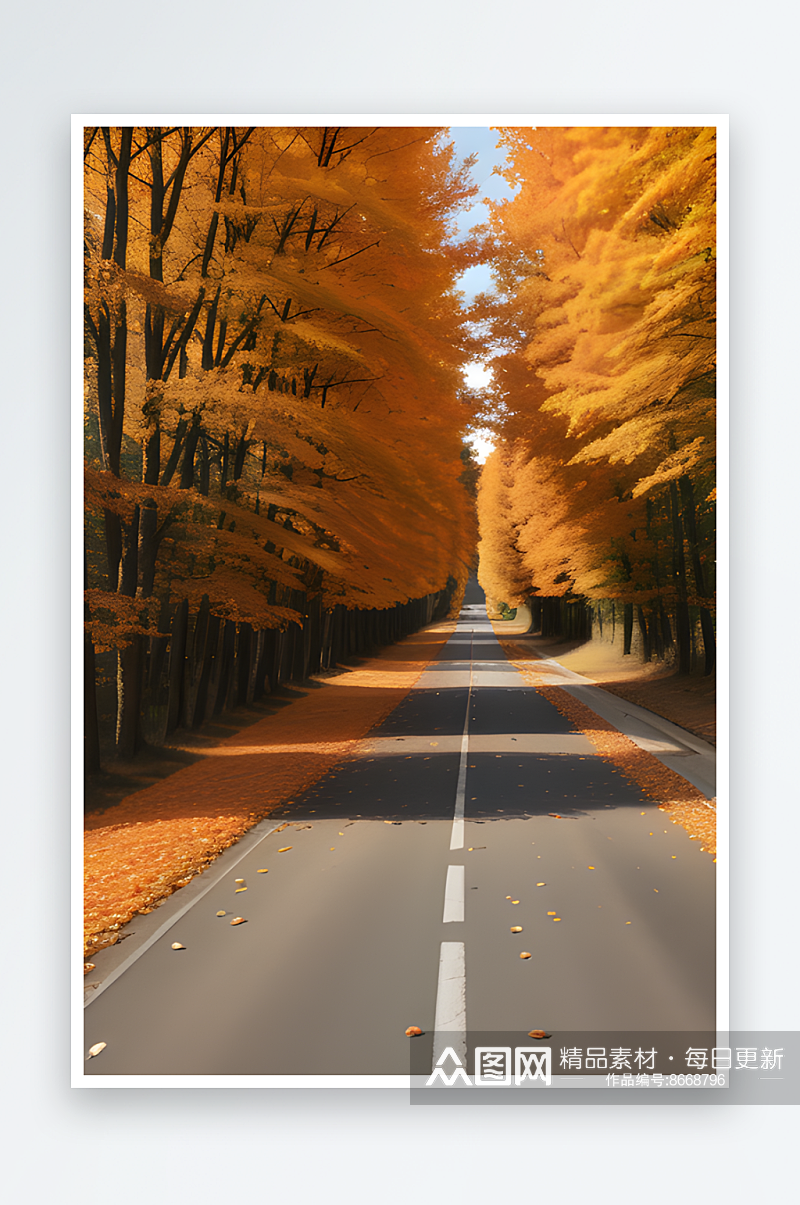橙色秋天树木在胶片照片中展现的美景素材