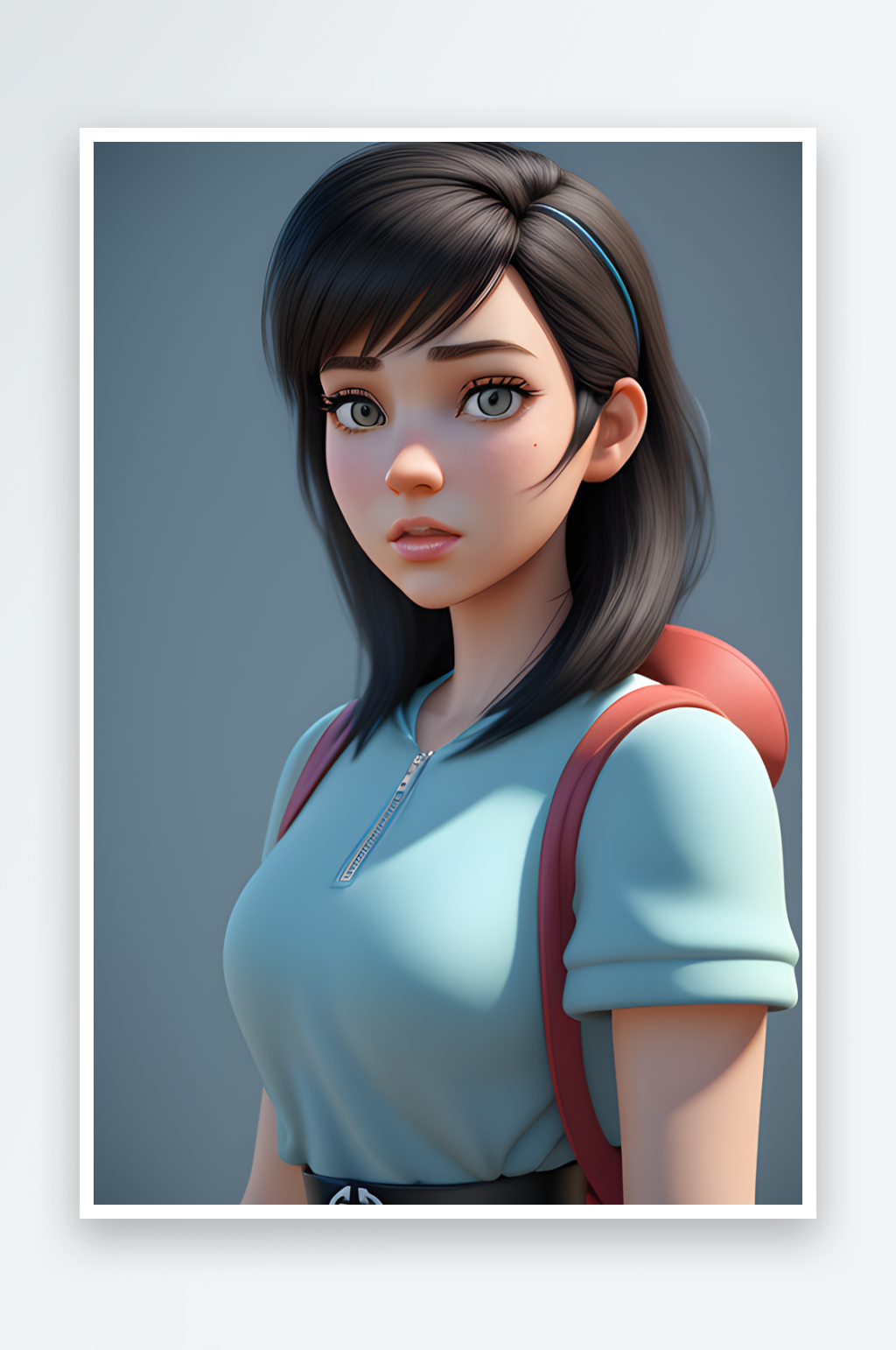 精美3D渲染的酷女孩形象任务素材