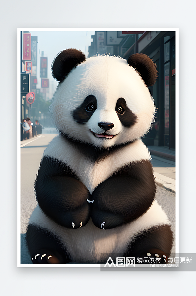 温顺可爱的黑白熊猫素材