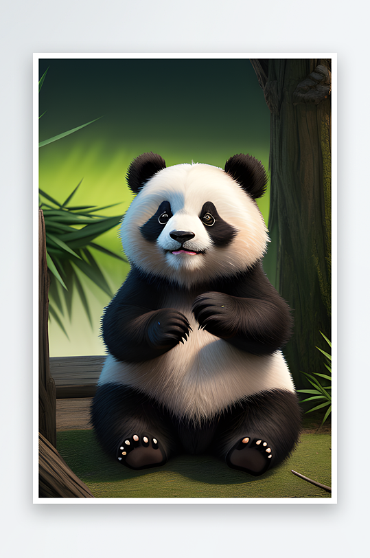 温顺可爱的黑白熊猫