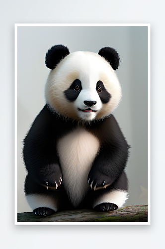 温顺可爱的黑白熊猫