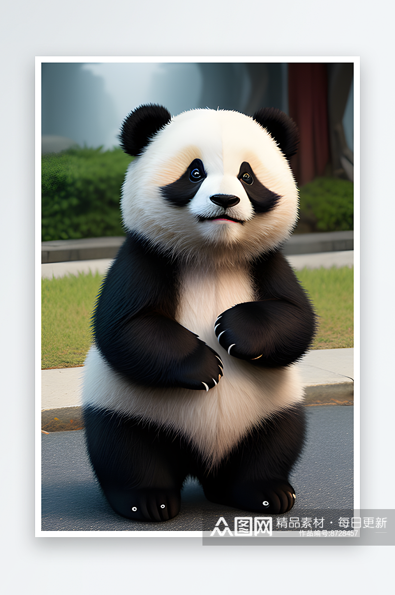 温顺可爱的黑白熊猫素材