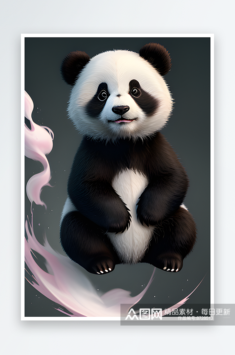 可爱熊猫的无忧生活素材