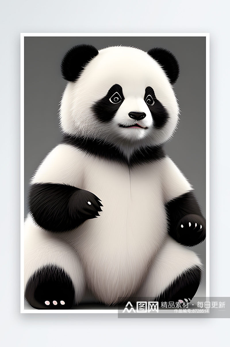 可爱熊猫的无忧生活素材