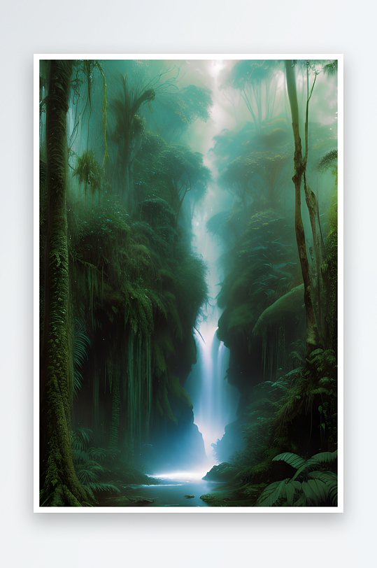 雨林迷思瀑布飞溅的神奇探险
