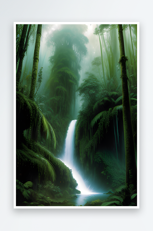 雨林迷思瀑布飞溅的神奇探险