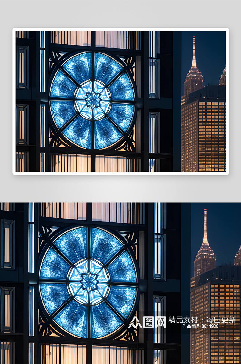 先进科技建筑中的未来之光素材