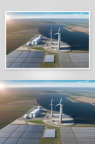 写实风格简约明亮的新能源发电厂