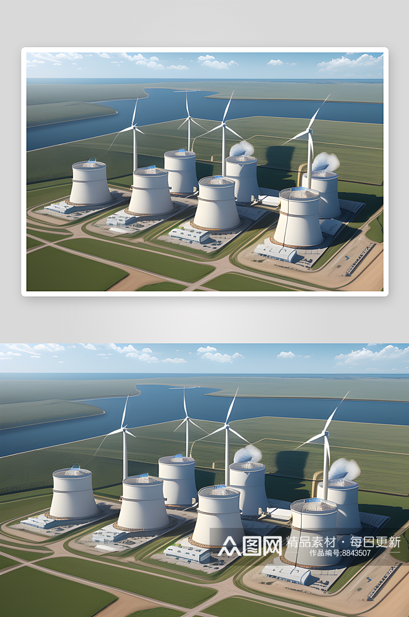 简约视觉近景观看新能源发电站素材