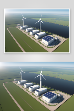 简约视觉近景观看新能源发电站