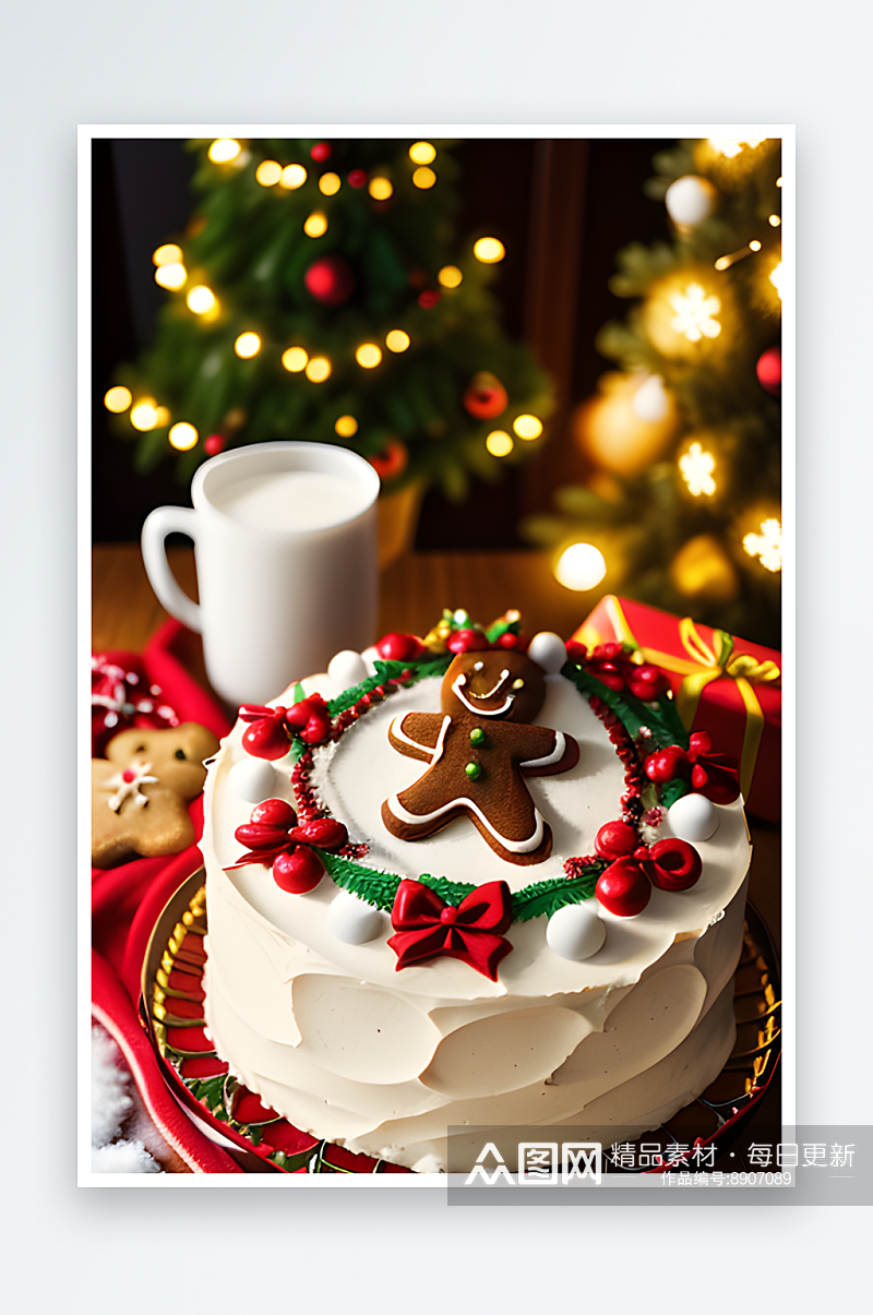 圣诞曲奇糕点装饰的烤箱香气素材