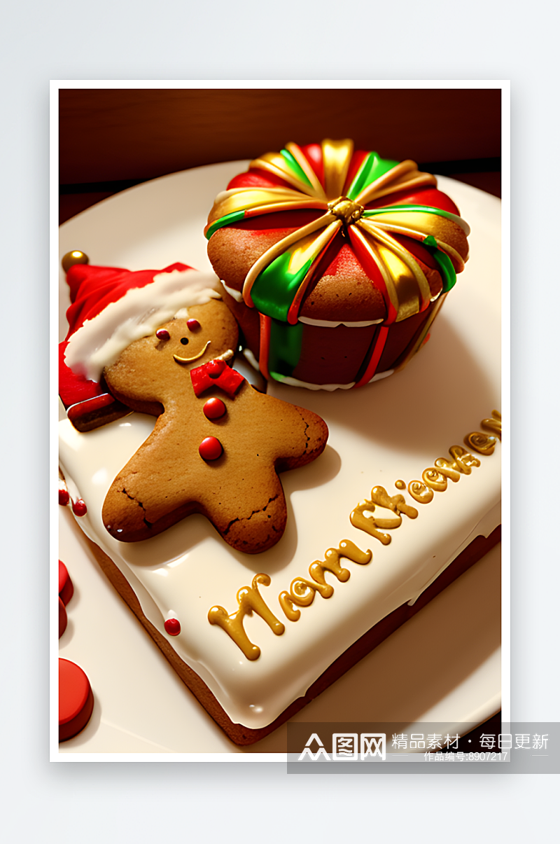 烤箱香气圣诞曲奇的蛋糕装饰素材