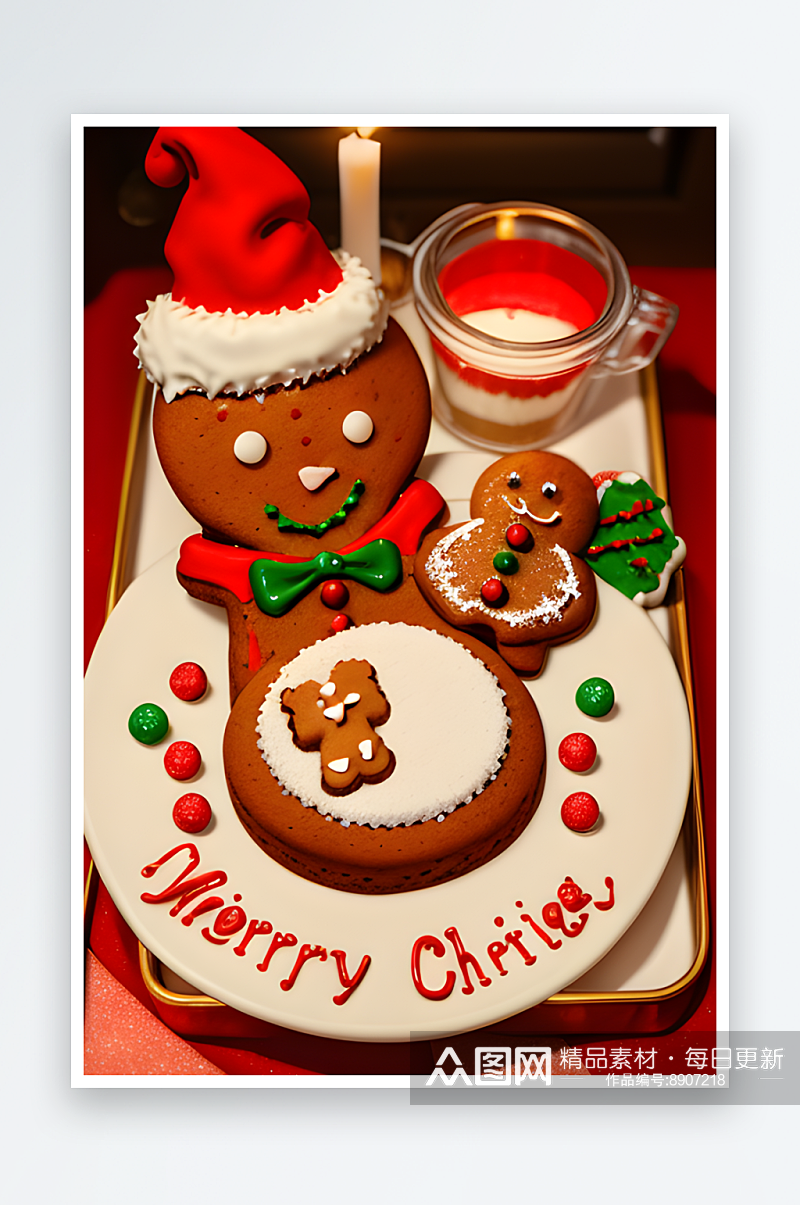 烤箱香气圣诞曲奇的蛋糕装饰素材