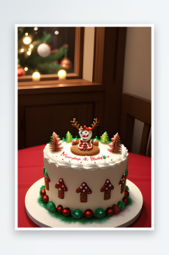 烤箱香气圣诞曲奇的蛋糕装饰