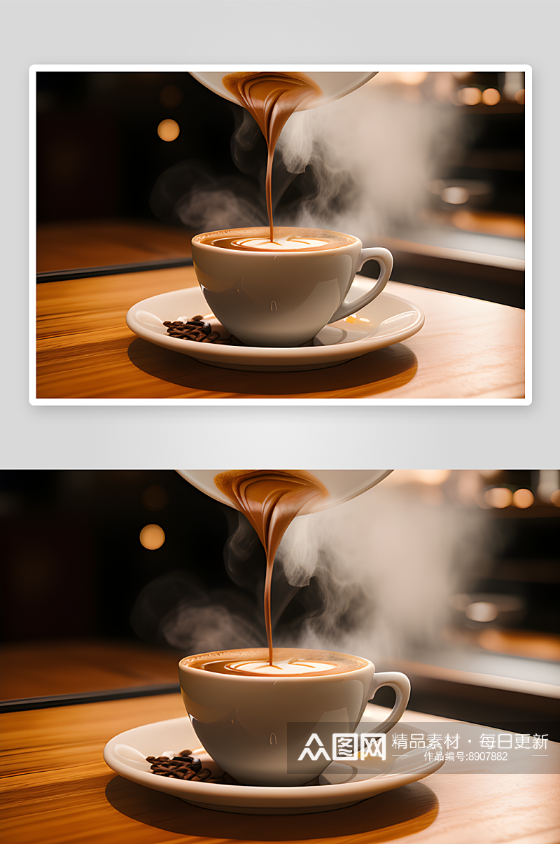 咖啡细节高度细腻的浓缩咖啡素材
