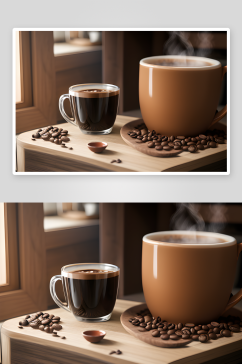 咖啡豆点缀的舒适产品摄影现场