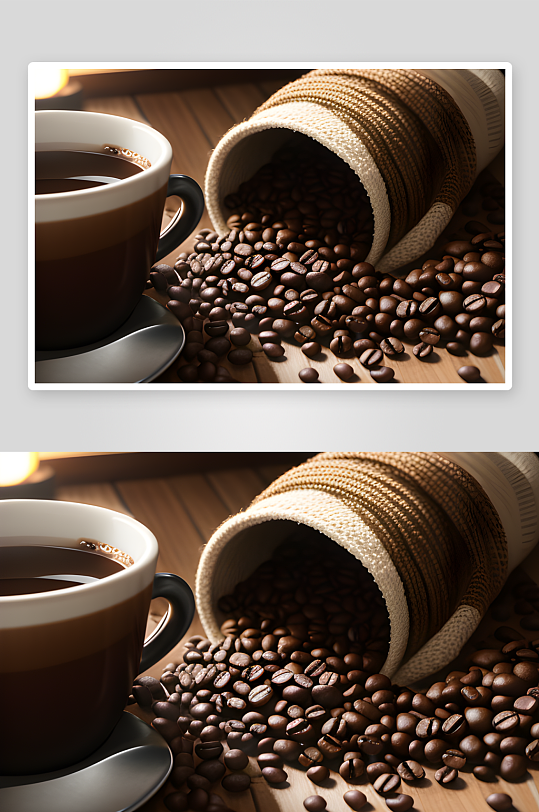 咖啡豆环境下的舒适产品拍摄场景
