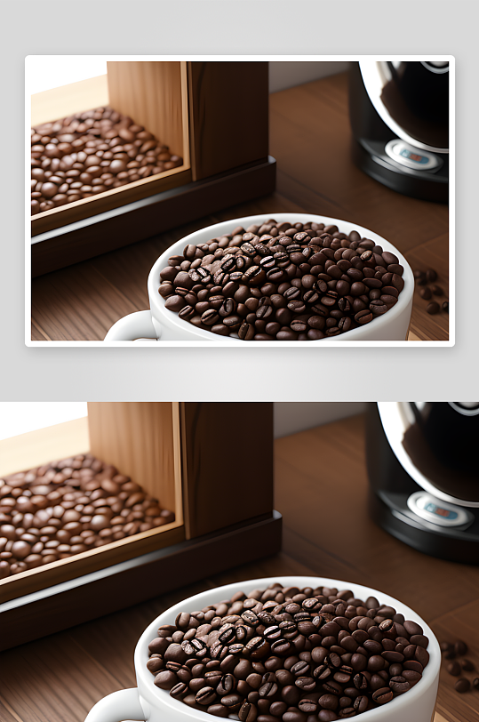 咖啡豆环境下的舒适产品拍摄场景
