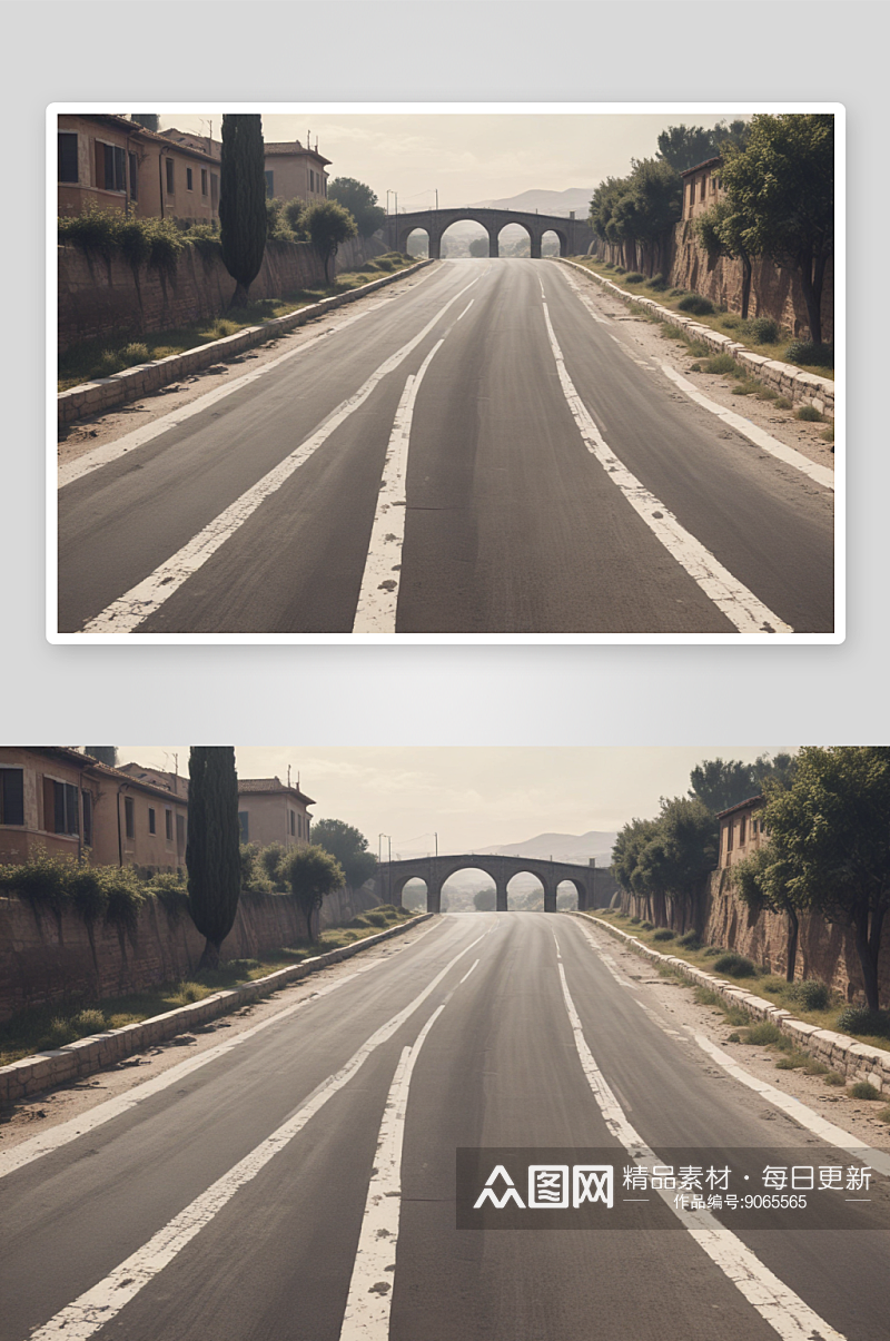 古罗马道路改建现代高速公路插图素材