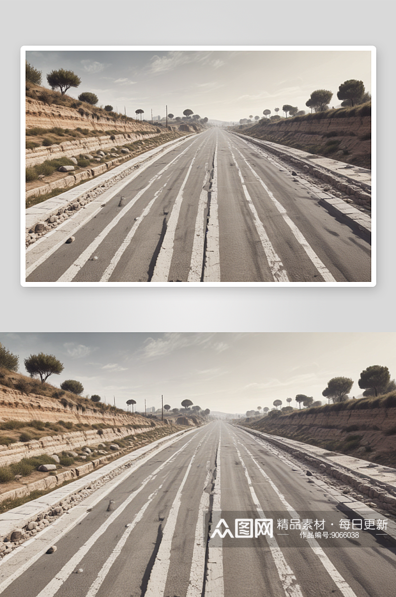 古罗马道路改建现代高速公路的插图素材