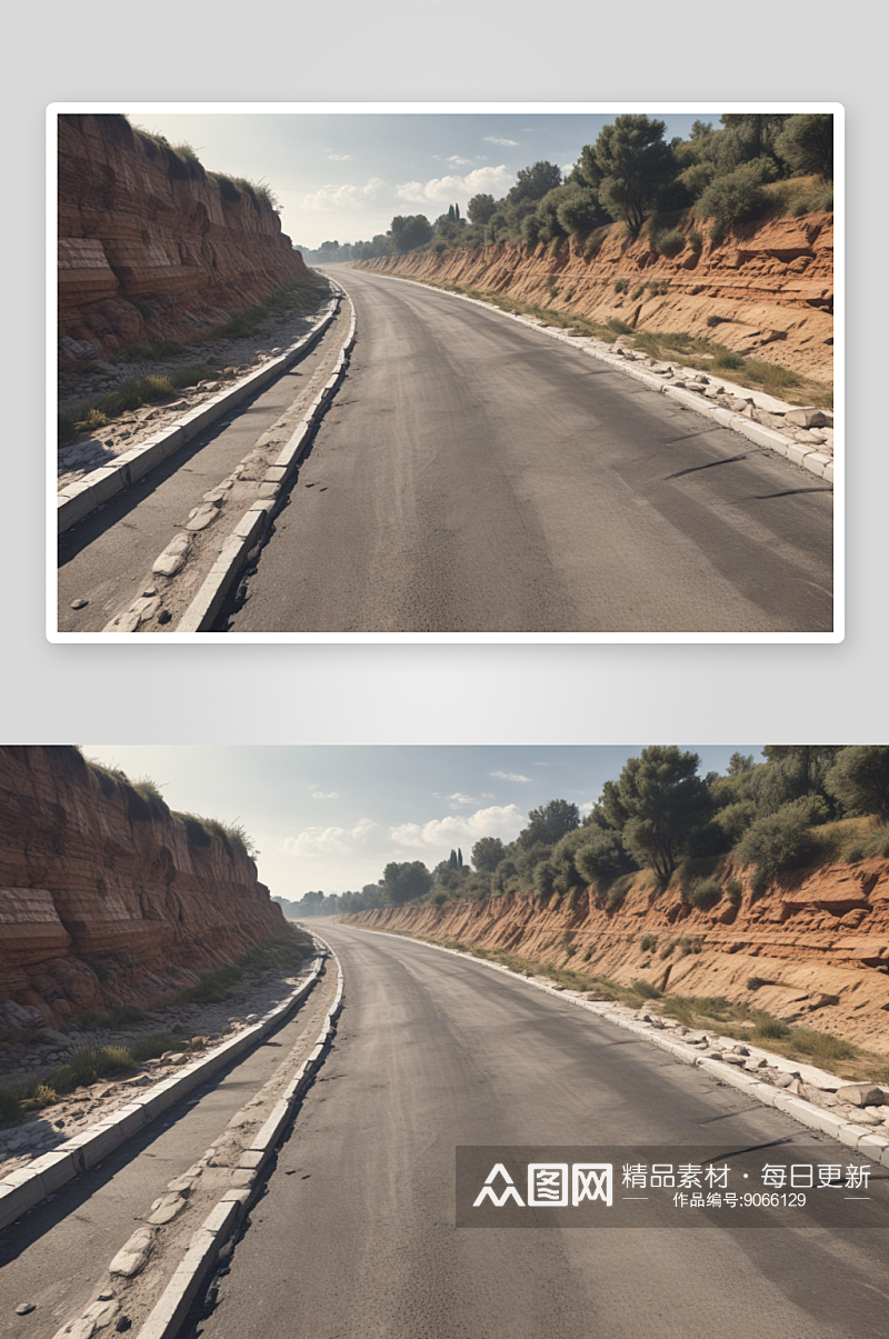 古罗马道路转型为现代高速公路插图素材