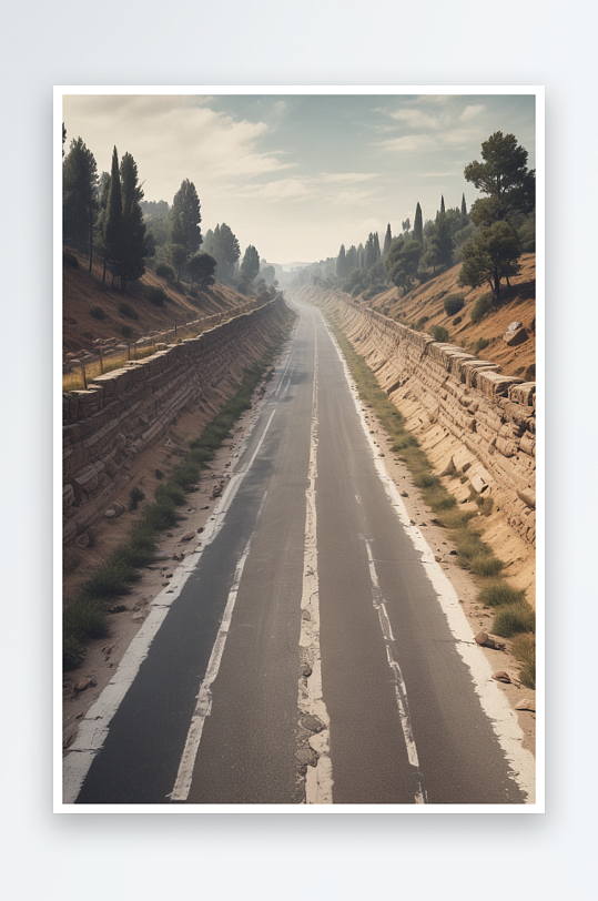 古罗马道路改造成现代高速公路的插图展示