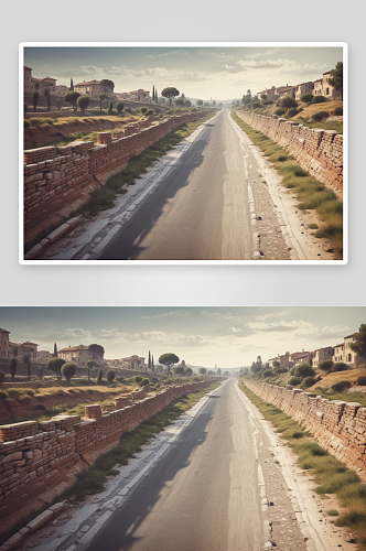 古罗马道路改建为现代高速公路插图展示