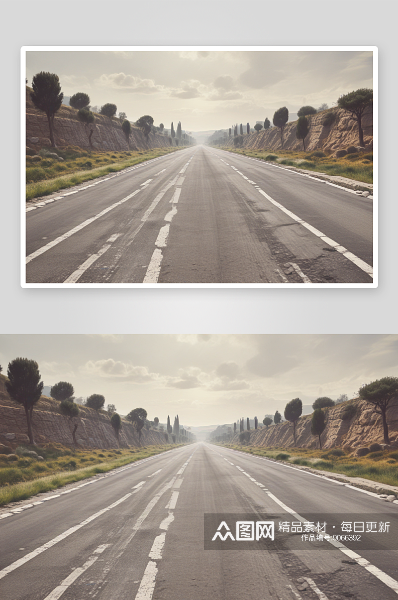 古罗马道路改建为现代高速公路插图展示素材