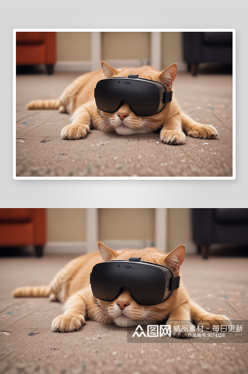 猫咪哭泣的虚拟现实极致真实的情感交互素材