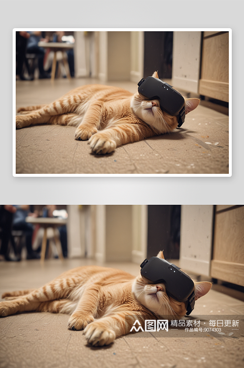 VR体验区猫咪哭泣场景带来的感官冲击素材
