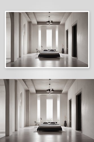 灰黑白色调室内设计标志性建筑的审美融合