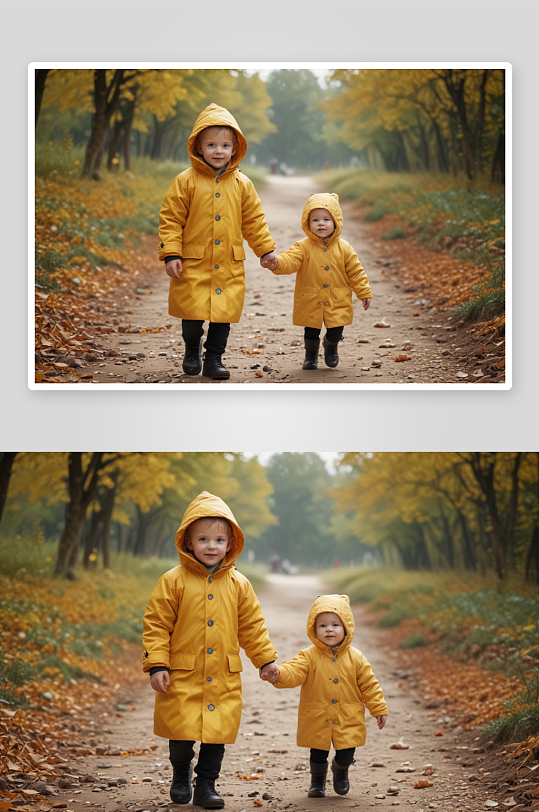 秋冬季节时尚儿童穿着强调凉爽气候