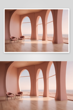 室内设计粉红色客厅搭配木地板