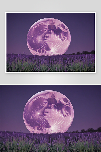 紫色幻夜薰衣草芬芳满月