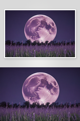 紫色幻夜薰衣草芬芳满月