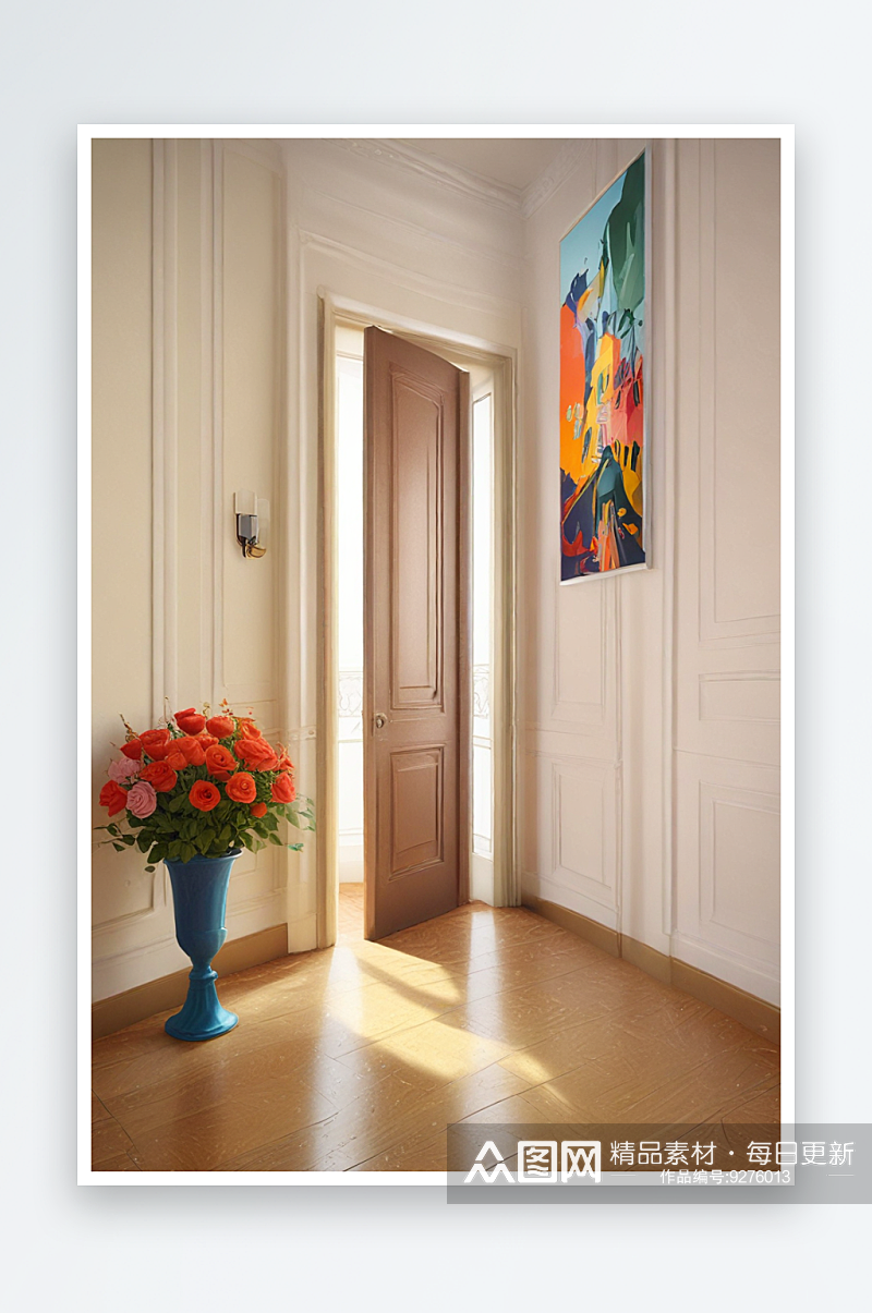 室内入口大厅的巴黎公寓装饰素材