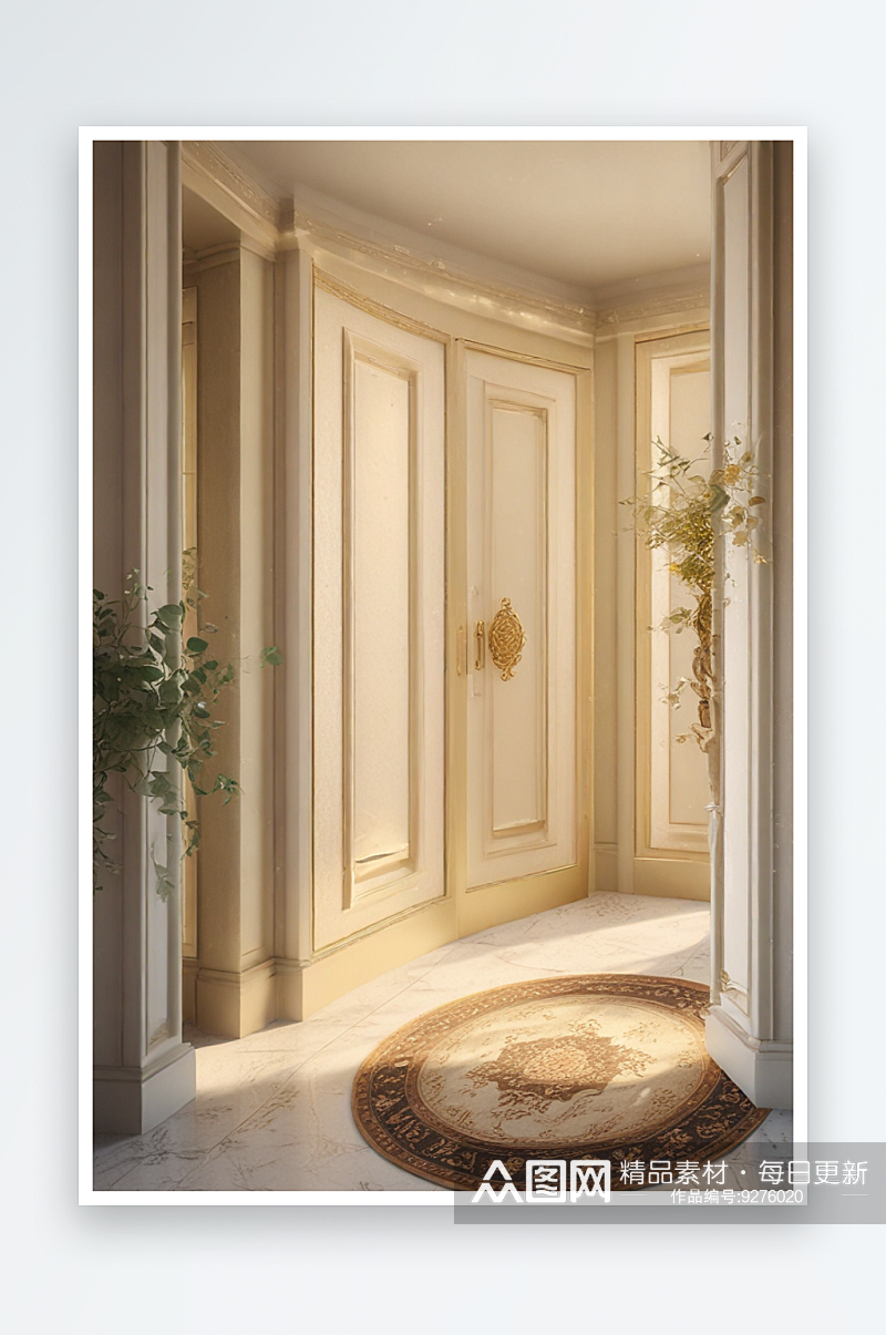 室内入口大厅的巴黎公寓装饰素材