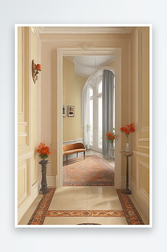 室内入口大厅的巴黎公寓装饰